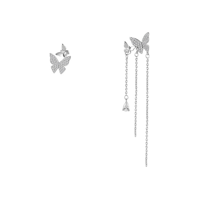 Mismatched Butterfly Stud Earrings Fashion Jewelry for Girls Women Gift