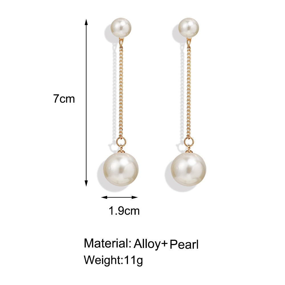 Simple Faux Pearl Earrings Dangle Gift for Her Jewelry Accessories Girls Fashion