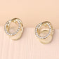 Rhinestone Oval Stud Earrings Women Charm Stud Jewelry Birthday Holiday Gifts