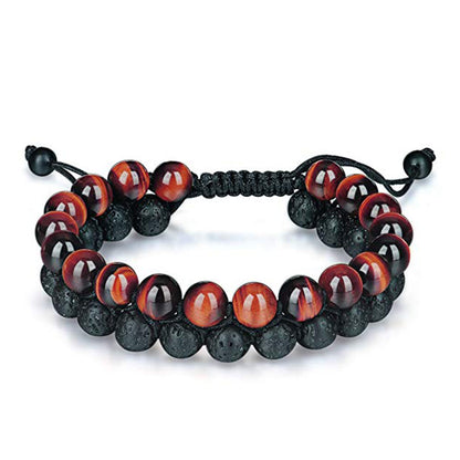 Tiger eye couple bracelets matte black agate beads bracelet