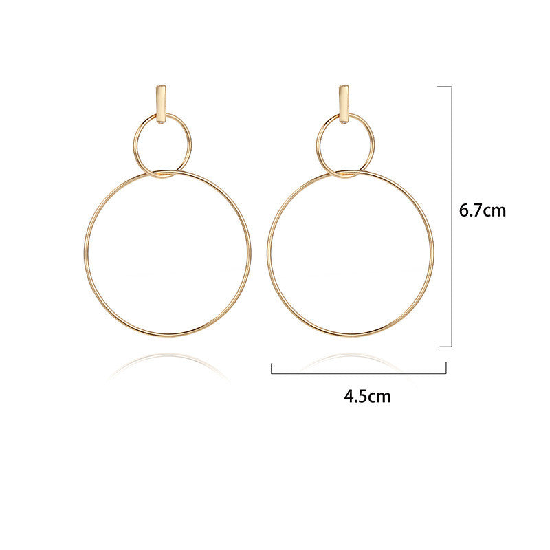 Long Circle Drop Earrings