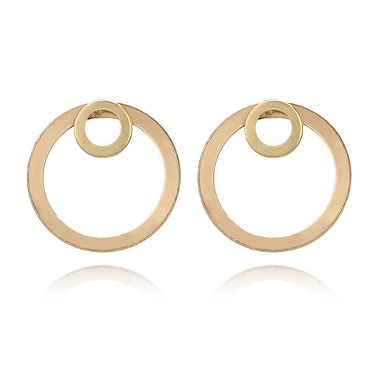 Double Circle Stud Earrings Women Girls Gifts Jewelry Accessories