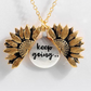 Sunflower Double-layer Lettering Necklace