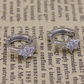 Rhinestone Flower Hoop Earrings Fashion Jewelry for Girls Women Gift Accessories