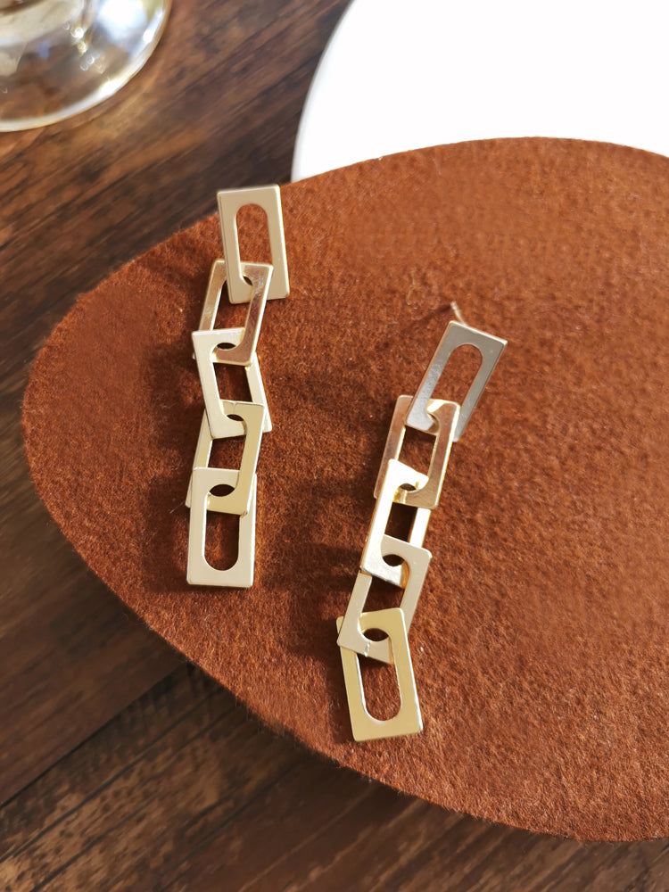 Geometric Chain Rings Jewelry Fashion Dangle Earrings for Girls Party Birthday Gift