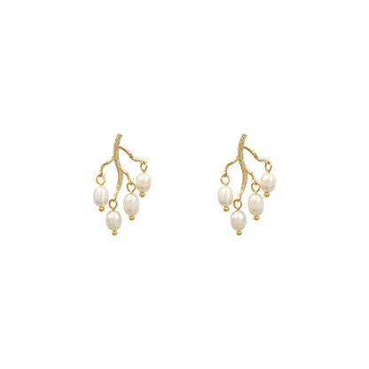 Pearl branch earrings earrings women