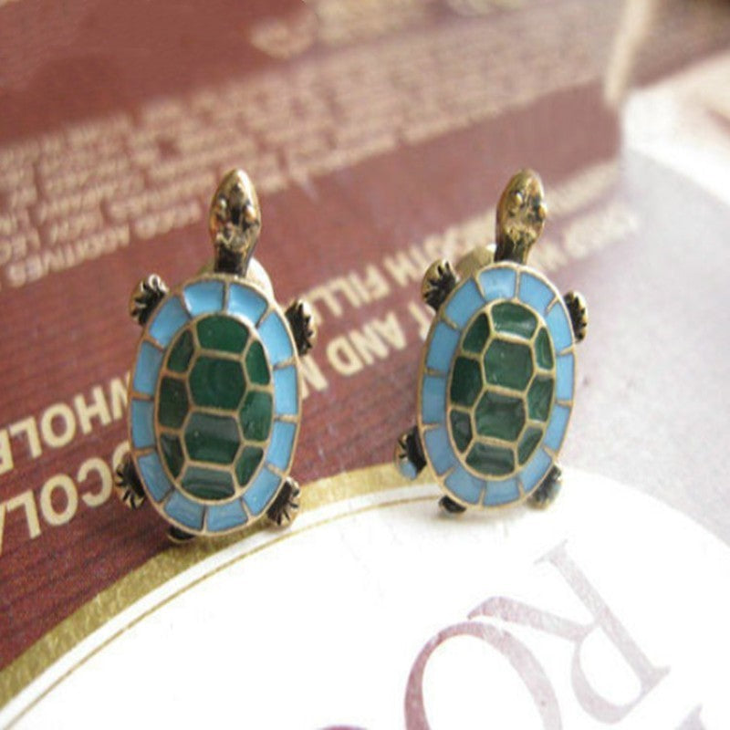 Green Turtle Stud Earrings Women Charm Stud Jewelry Birthday Holiday Gifts