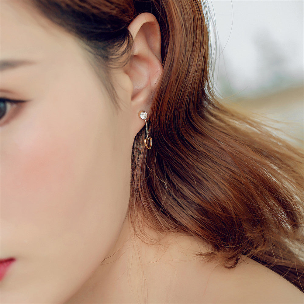 Heart Shape Gift for Her Earrings Dangle Women Fashion Jewelry Jewellery