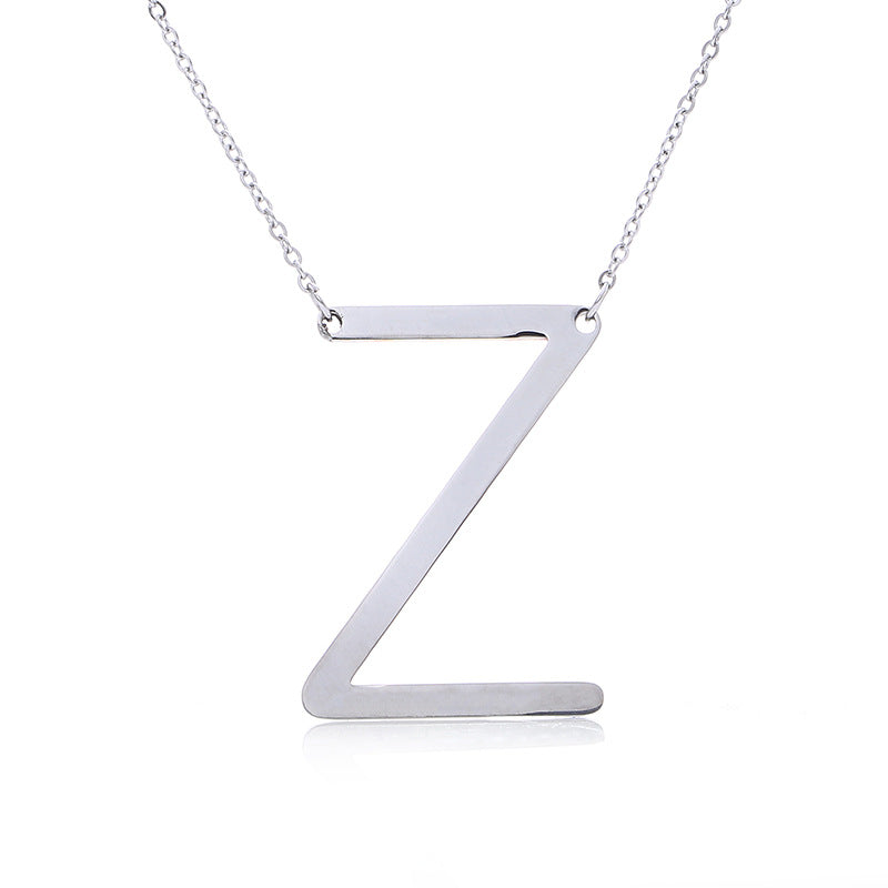 Fabulous Rose Gold Plated Stainless Steel Initial Letter Pendant Necklace