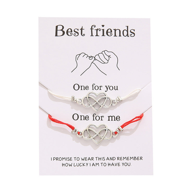 Cross-border Best-selling Best Friends Friendship Card Bracelet Simple Personality Love 8 Character Couple Bracelet Jewelry