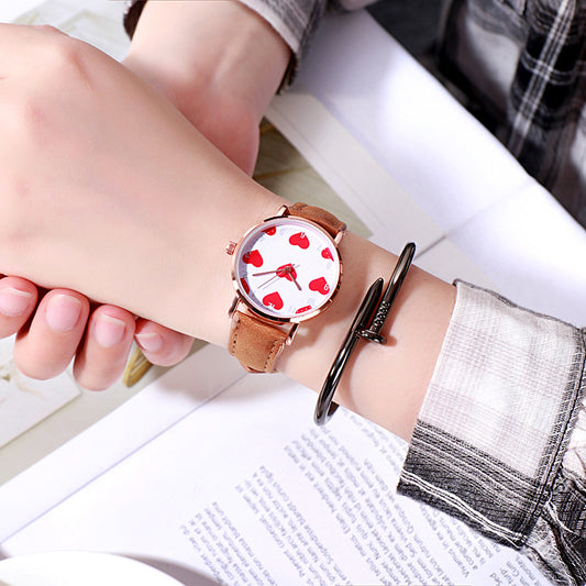 PU leather alloy bracelet watch