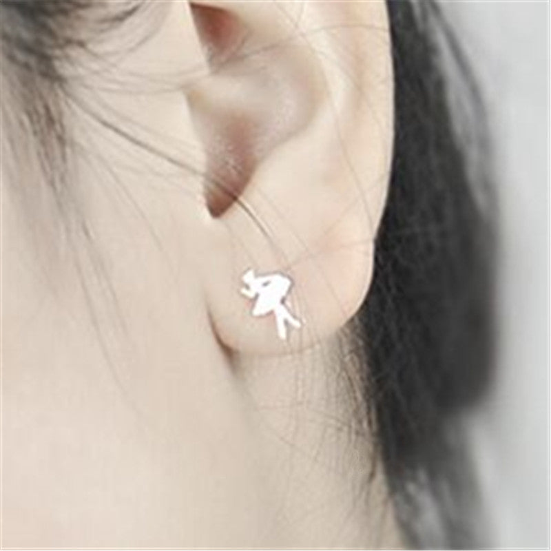 Ballet Girl Stud Earrings Women Charm Stud Jewelry Birthday Holiday Gifts