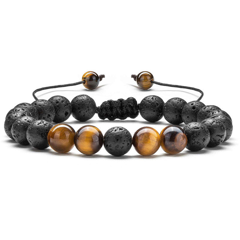 Tiger eye couple bracelets matte black agate beads bracelet