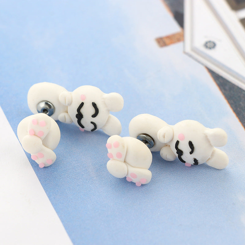 White Rabbit Jewelry Stud Earring Modern Fashion Women Earrings Piercing Studs