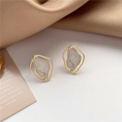 Marbled Stone Design Stud Earrings Dangle Women Fashion Jewelry Jewellery