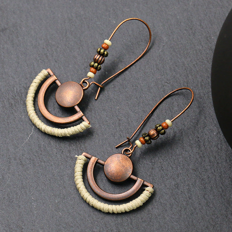 Creative Flower Fashion Retro Alloy Round Earrings