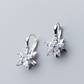 Diamond flower earrings