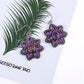 Purple Flower Drop Earrings Cute Dangle Earrings Women Jewelry Gift for Her