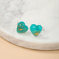 Green Heart Stud Earrings Female Girl Fashion Earrings Birthday Holiday Gifts