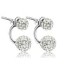 Crystal Ball Stud Earrings Fashion Women Female Earrings Piercing Jewelry