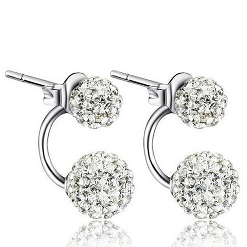 Crystal Ball Stud Earrings Fashion Women Female Earrings Piercing Jewelry