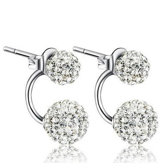 Crystal Ball Stud Earrings Fashion Women Female Earrings Piercing Jewelry