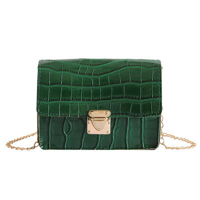 One-shoulder lock small square bag