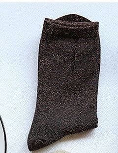 Lady Socks Shiny Edge Gold Silver Silk Lace