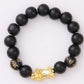 Obsidian 18K Gold Bracelet six brave words on hand and little Pearl transport gifts wholesale
