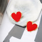Red Heart Stud Earrings Fashion Jewelry for Girls Women Gift Accessories