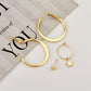 4pcs Star Stud and Hoop Earrings Women Jewelry Gift for Her Accessories
