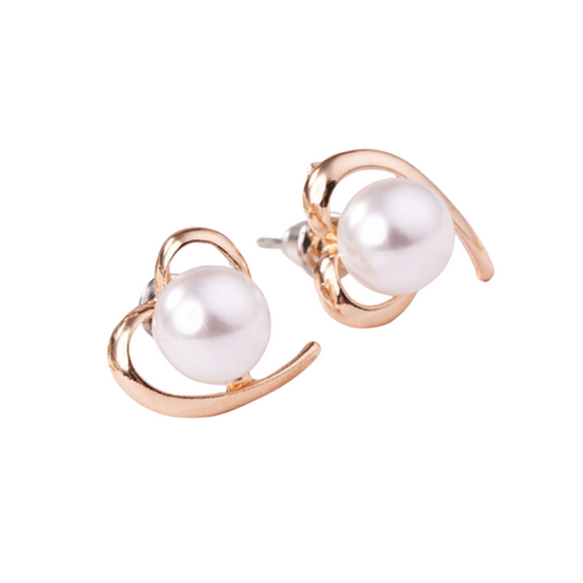 Love Pearl Stud Earrings Women Charm Stud Jewelry Birthday Holiday Gifts