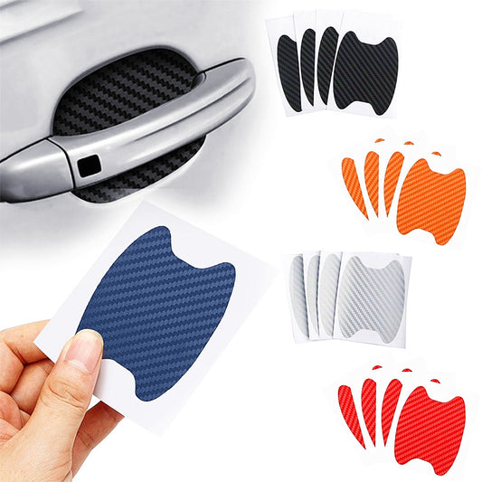 4pcs / set of door stickers carbon fiber scratch-resistant car handle stickers