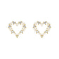 Pearls Style Heart Stud Earrings Women Fashionable Luxurious Earrings Jewelry