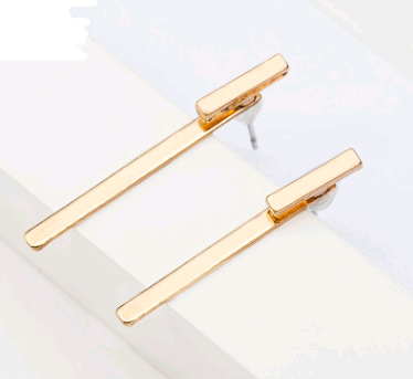 Simple T-shaped metal stud earrings One-shaped earrings T-shaped stud earrings