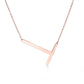 Fabulous Rose Gold Plated Stainless Steel Initial Letter Pendant Necklace