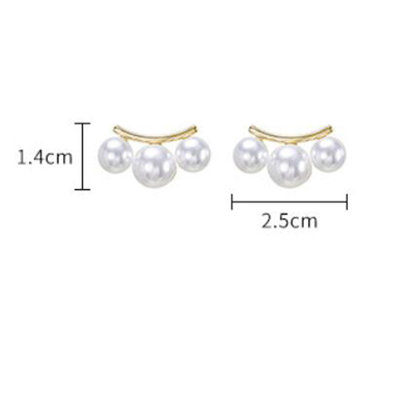 Pearl Line Stud Earrings for Girls Women Stud Jewelry Gift Accessories