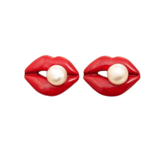 Red Lips Stud Earrings for Girls Women Stud Jewelry Gift Accessories