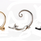 Single Piece Punk Style Cat Post Earring with Ear Cuff Rock Animal Black Stud Earring