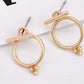 Ring Design Ear Jacket Stud Earrings Women Fashionable Luxurious Earrings