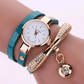 Thin belt fashion ladies watch Casual three-ring winding bracelet watch Women's fashion quartz watch