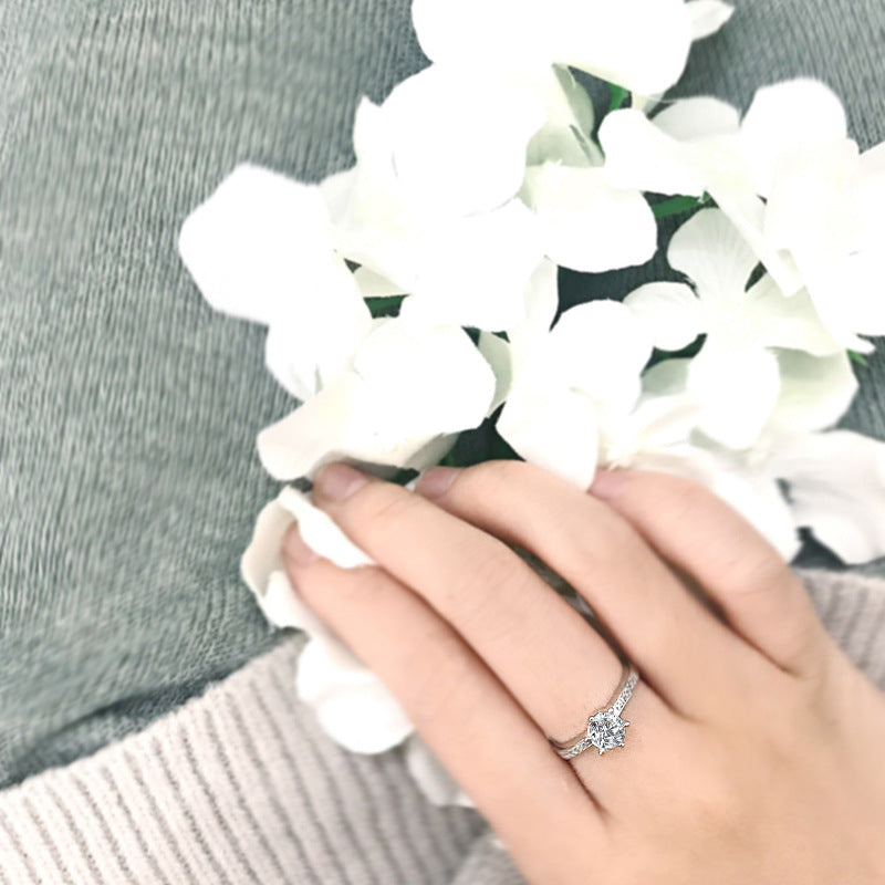 Heart and arrow zircon ring