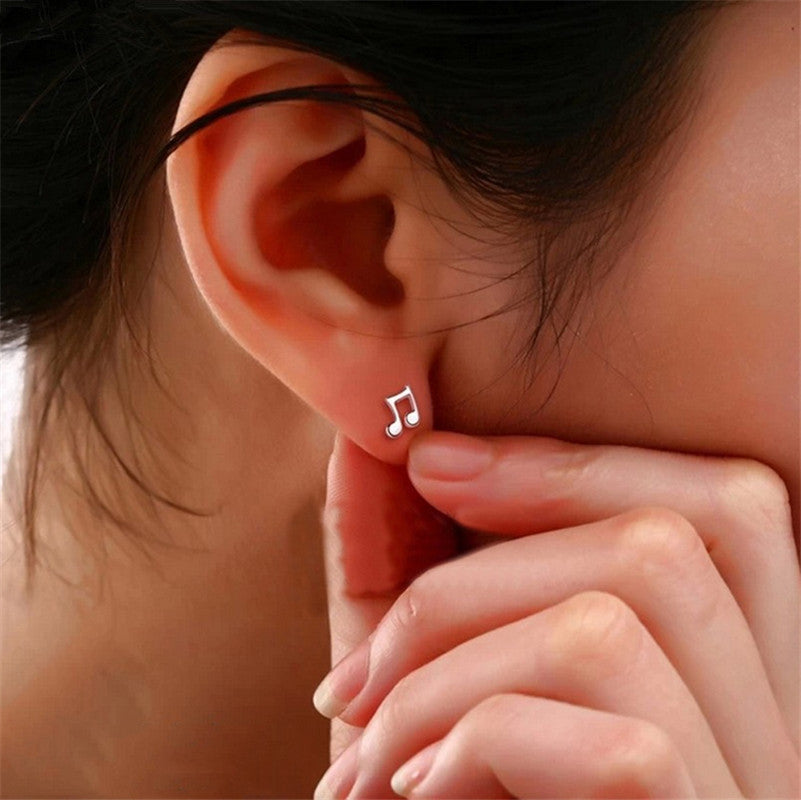 Mismatched Music Notes Stud Earrings for Girls Women Stud Jewelry Gift