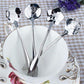 Teaspoons Rose Shaped Flower Stainless Steel Kitchen Tableware Handle Cutlery Mini Dessert Tea Dining Spoon For Snacks