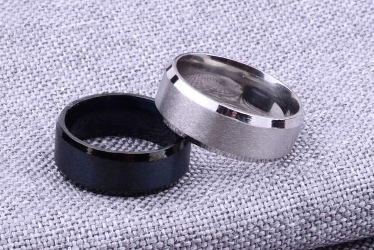 Simple Ring Frosted Couple Ring Personality Stainless Steel Ring