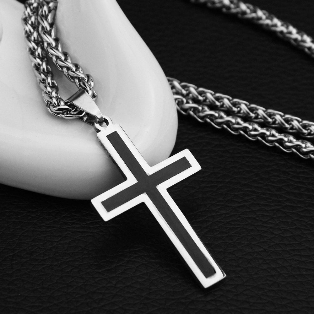 18K Gold and Silver Cross Necklace