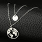New women's wafer world map pendant necklace