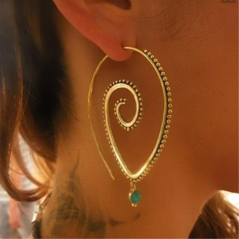 Shell Swirl Drop Ear Fashion Earrings for Women Party Jewelry Gift