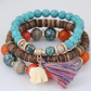 Baby Elephant Tassel Wood Beads Beaded Multi-Layer Temperament Bracelet Bracelet