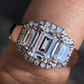 European American Style Rectangular Ladies Ring with Zircon Ring Jewelry
